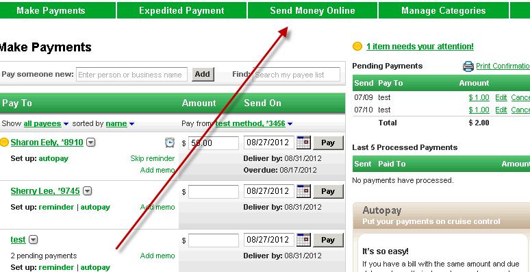 Select To Account Payment and enter the payee s bank routing number, account number, and address. 2.