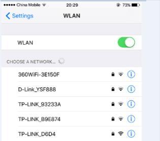 the WLAN on your smart phone.