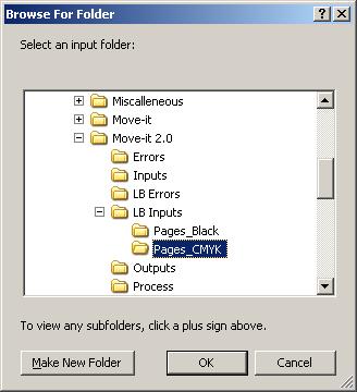 3. Click the Browse (for Input Folder) button (Figure 100), then specify an input folder. Figure 101 Browse For Input Folder 4. Click OK.