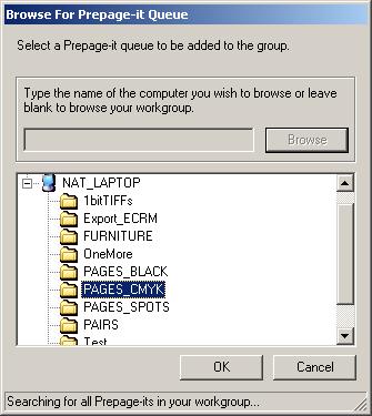 The PrePage-it queues for that computer will be displayed.