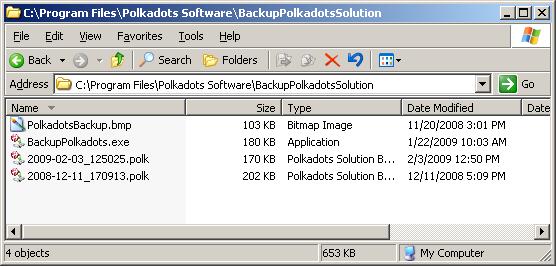 Either way, all saved data from all Polkadots applications is saved in a single backup file.