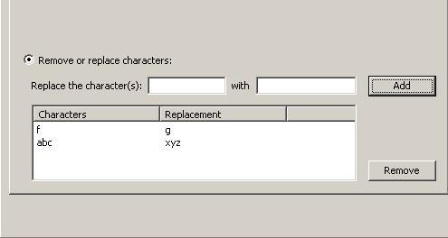 Renaming using character replacement In addition to renaming a file using a New filename template, you can also rename by simply asking Move-it to replace one or more characters in the input filename.