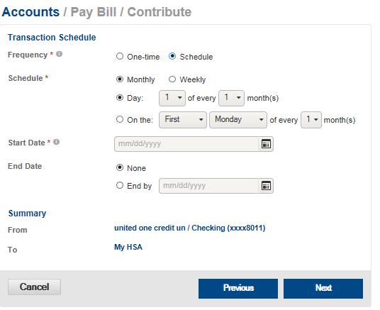 Make a Contribution To make a post-tax contribution, navigate to the Pay Bill/Contribute page, select a bank account on file