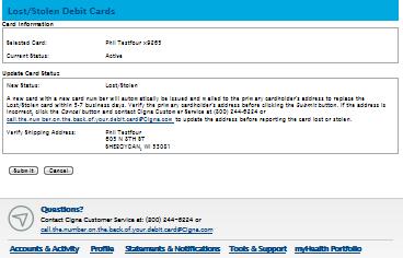 Report a Lost or Stolen Card Click Report Lost/Stolen, and then submit the form to order a