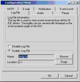 Log File The log file is used to store event information received from all the RAID