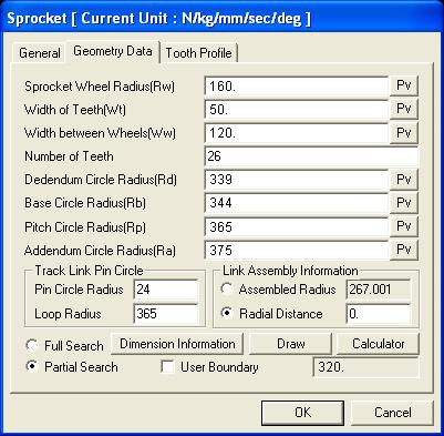 Creating a Sprocket To create a sprocket: 1. In the Toolkit bar, click Track(LM). 2. To locate the sprocket center, click the Sprocket tool, and click the location 2900, 0, 0. 3.
