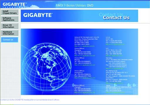 3-5 Contact Us Check the contacts information of the GIGABYTE