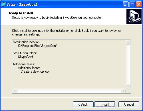 11. In the next window, user can choose to launch SkypeConf. Check the Launch SkypeConf box (default is enable).