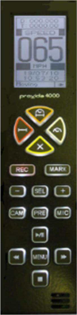 The user operates the system by use of a mul-funconal remote control unit (RCU) that consists of: LCD Display Police