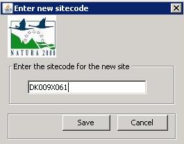 When creating a new site, a window will first appear for assigning a site code (9 characters code).