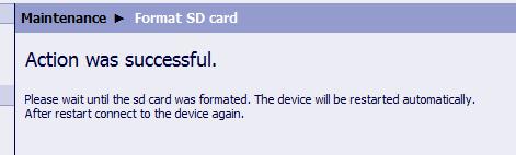 7 Operation at Use of a PC 7.5 Maintenance 7.5.2 Formatting the SD Card NOTE When you format the SD card, all recorded data will get lost.