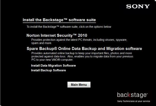 Welcome to the Backstage Software Suite. Before you begin, make sure you are connected to the Internet and all other programs are closed.