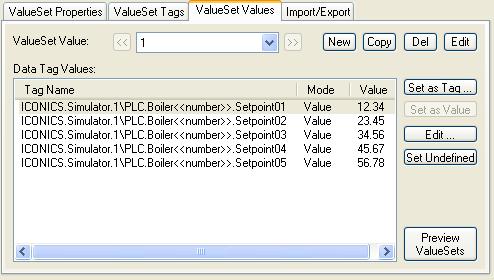 For each tag in the list you will need to select it and click the Set as Value button. Figure 22: Defining Value Set Values 7. Specify a Value for instance 12.