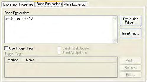 Figure 6: Read Expression Use of a Parameter The write expression specifies {{input}}.