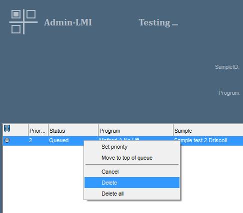 Figure 36 How to Abort a Test in Progress To abort a test in progress, select Test Setup and select (highlight)