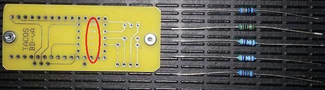 c) Fit the Resistors 5 resistors are required. Their values are etched into the PCB in their required positions.