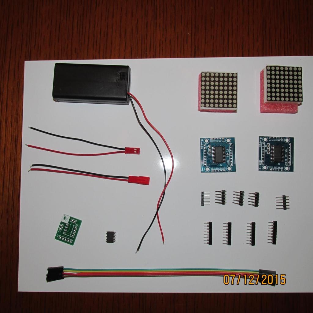 AA battery box 8X8 Matrices Male JST plug Female JST plug Matrix PCB s 90 Degree 4 pin male headers Green