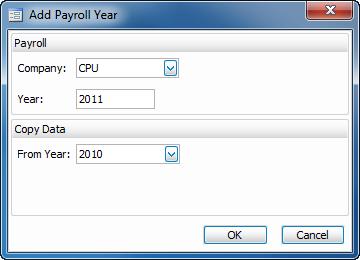 Payroll Maintenance This section covers the functions you use to copy employee records for the new payroll year.