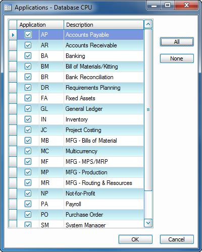 Add/Remove Applications Use this function to add and remove applications for TRAVERSE workstations. Applications are added to TRAVERSE through the company databases.