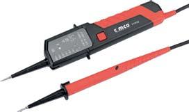 AC/DC voltage tester up to 0 V with LED and LCD display Incl. batteries. V AAA, LR0 Display: LCD digits, Cable length:.