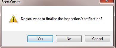 You can NOT upload documents in Onsite. You may choose to finalize your inspection result and Finish the inspection in the End Tab.