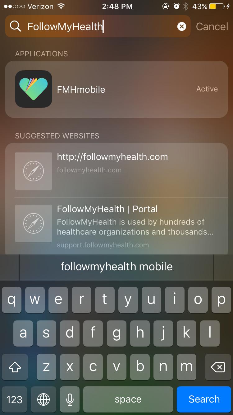 You should now see the FollowMyHealth app downloading on the last page of apps on your phone!