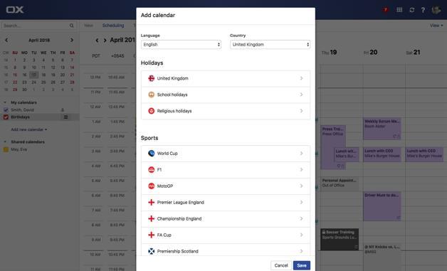 New Calendar External calendar subscriptions Users can now import / create calendars
