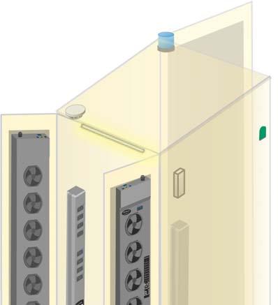 < 2.2 > InfraBox X-1000 / X-2000 Installation Diagram - PDU / Fan / Sensor / Peripheral 3 Front Door 2 Rear Door 1 4