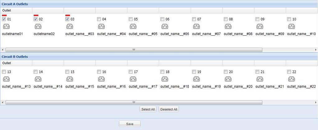 outlet grouping, you can select the PDU in the Assigned List 9. Tick the outlet of the selected PDU for the schedule 10.