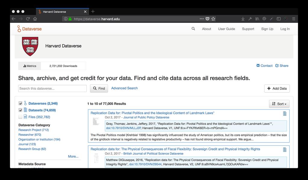An open-source platform to publish, cite, and archive research data Built to support multiple types of