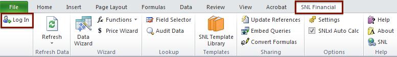You should now see the SNL Financial ribbon in your Excel program. 10.