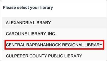 From the list, tap CENTRAL RAPPAHANNOCK REGIONAL