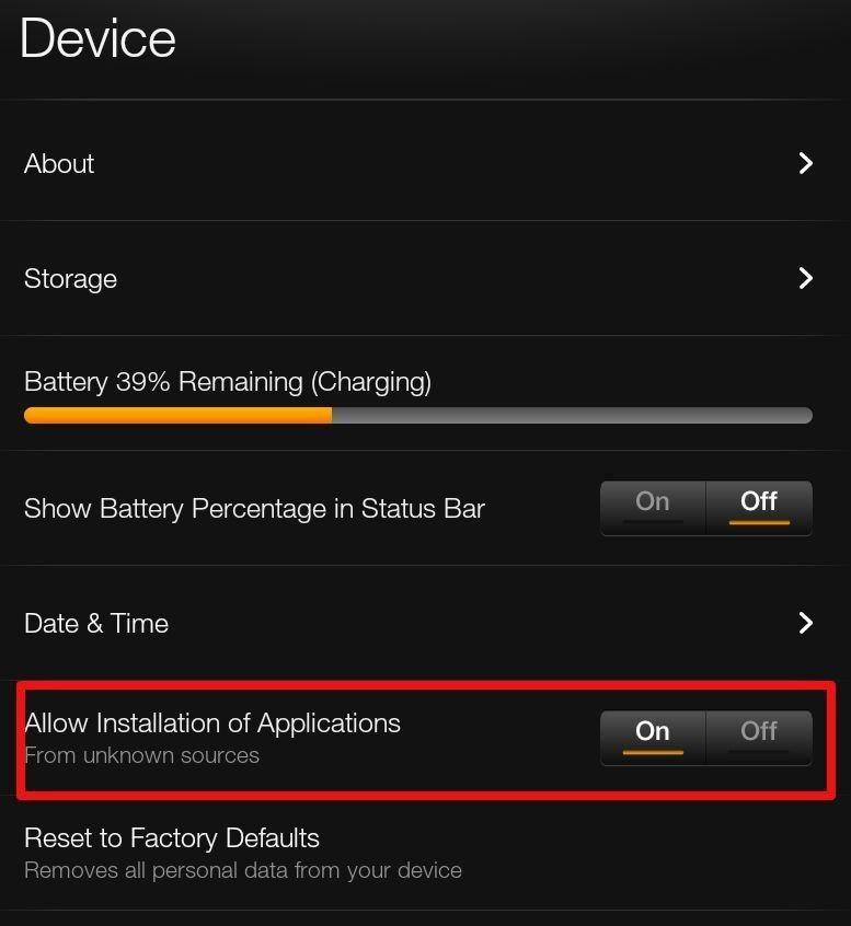 3. Toggle the option to Allow Installation of Applications
