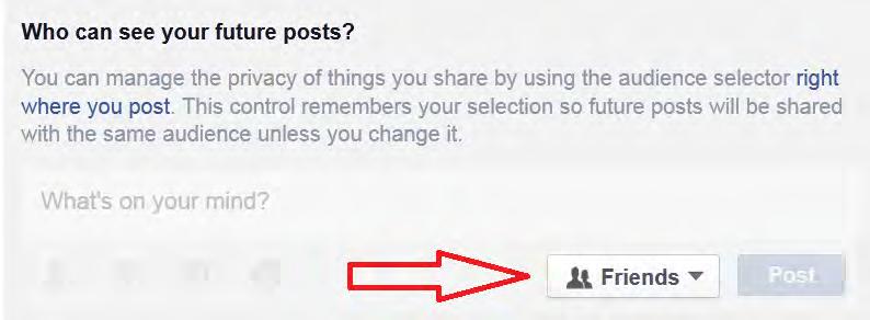 Privacy Who Can See My Future Posts Limiting the visibility of future posts to just friends is the best way to limit access to items on your timeline to people with whom you have a trust