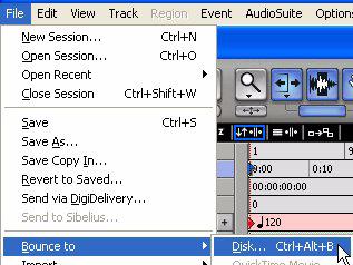 Bouncing Audio to Disk Use the Pro Tools Bounce to Disk feature to combine all your audible tracks into a single master audio file.