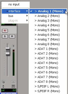 ) Inserting an instrument plug-in on an Instrument track If you are using an external MIDI device, click the track s MIDI Output selector (at the top of the Instrument track) and assign the device
