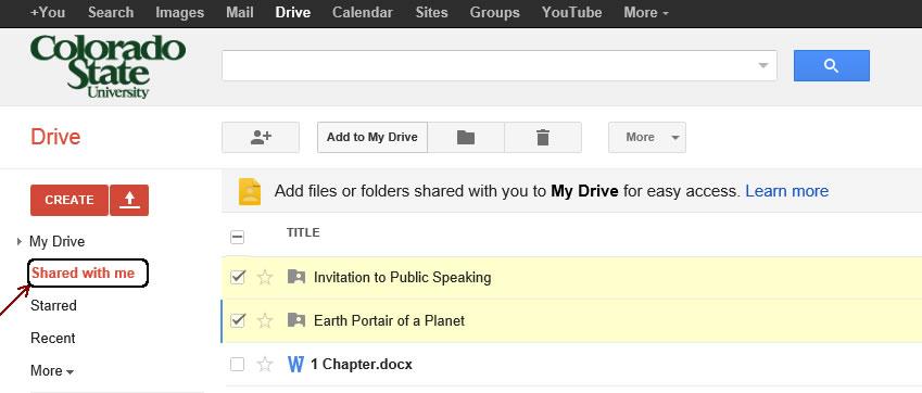 Going Directly to Google Drive You can get to Google Drive without going through the link in an email.