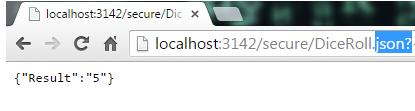 If you look at the URL in the browser address bar, you can see that the microservice being called is named DiceRoll.xml.