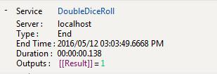Let s have a look at what the debug Output looks like for DoubleDiceRoll. (Figure 25) The debug output window is located below the variable list to the right of your design surface.