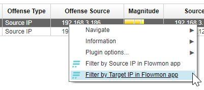 Opening Flowmon Application directly from Offenses & Log Activity Quickly find related events for