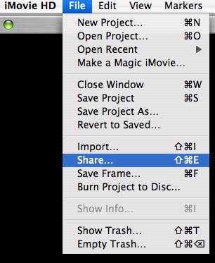window. Use the slider to adjust the zoom. EXPORTING YOUR PROJECT: 1. From the File Menu, select Share 2.