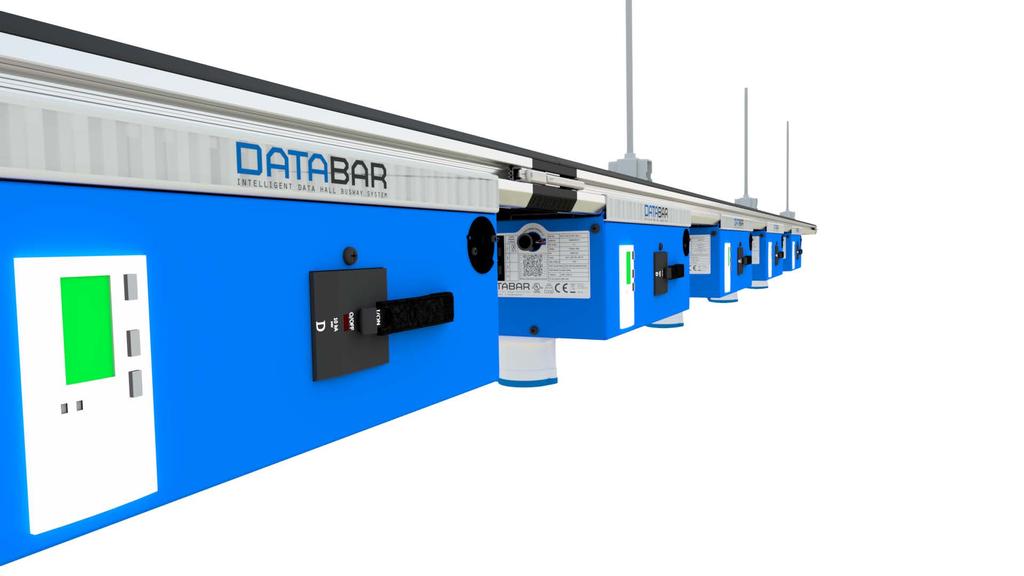 Optional Wired or Wireless Class 1 Metering Actuator Interlock Intelligent Data Hall Busway Plug-n-play Extensibility The Databar busway system is a unique open channel modular busway system designed