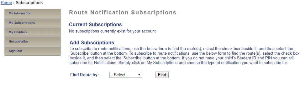 Note: A Student ID is needed To Unsubscribe for notifications, enter your