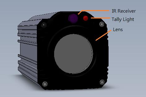 3. Connections Front View IR Receiver Tally Light Lens Receives signal from the IR remote control.