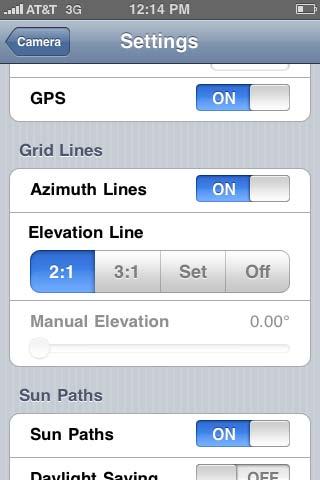 You can turn the Azimuth Lines ON or OFF. If you turn them off then you cannot use the Elevation Line.
