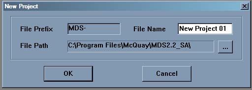 Enter the project name at the box beside the wording File name.