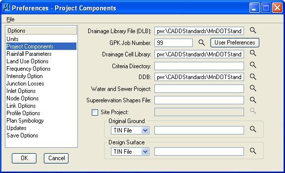 Select Project>Preferences>Project Components 2.