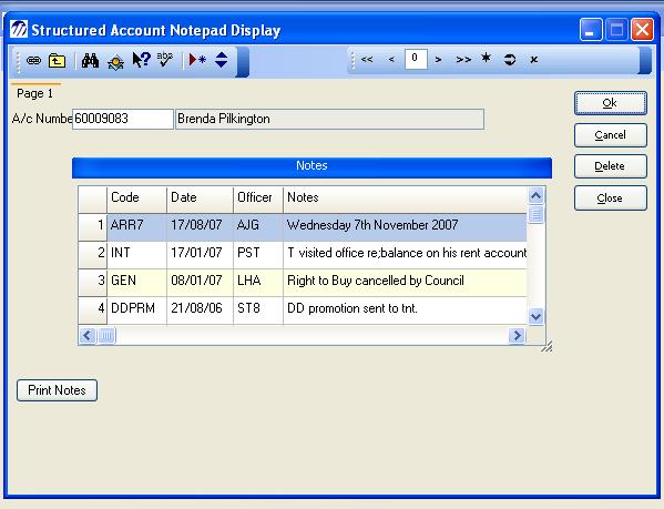 Select the relevant option Account Notepad Maintenance and single-click the OK button Or Double click your selection This will automatically take you to the Account Notepad Display screen as