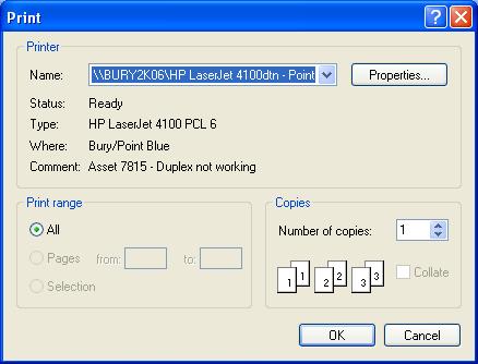 Printing the Arrears list Using your mouse Single click on the