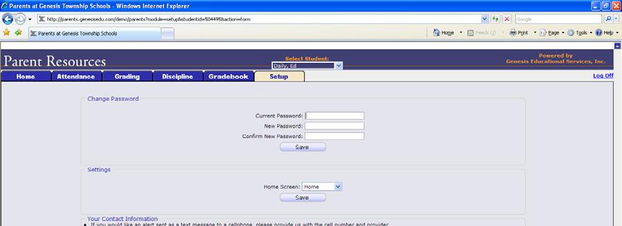 VIII. Setup A. Introduction to the Setup Screen The Setup screen is where you set up your Parent Access Module.